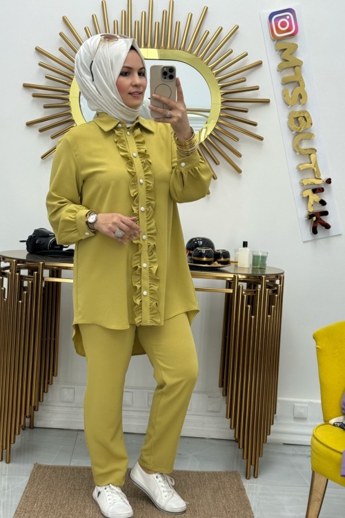 Gümüş Düğme Takım  Yağ Yeşili