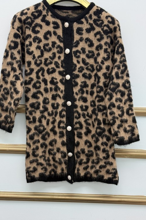 Hırka Leopar Siyah