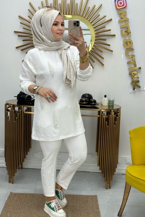 İnci Tunik Beyaz
