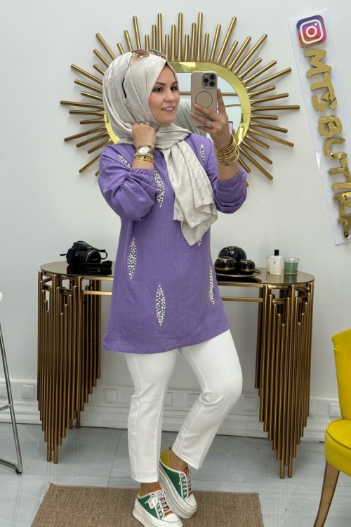 İnci Tunik Lila