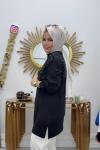 Işıltı Tunik Siyah