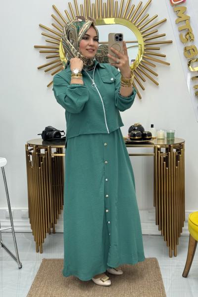 Jile Ceket Elbise  Zümrüt