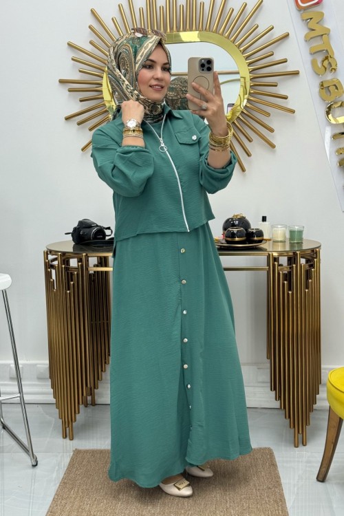 Jile Ceket Elbise  Zümrüt