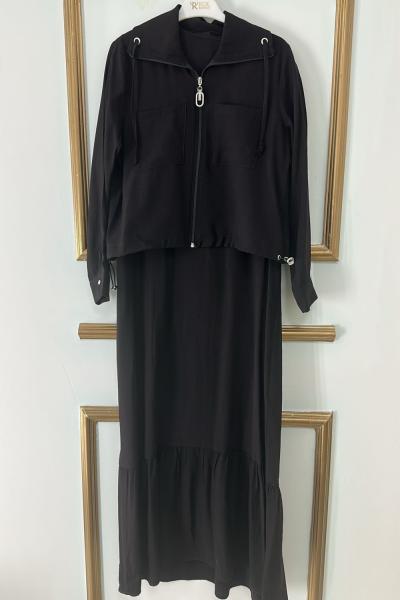 Jile Ceket Elbise  Siyah