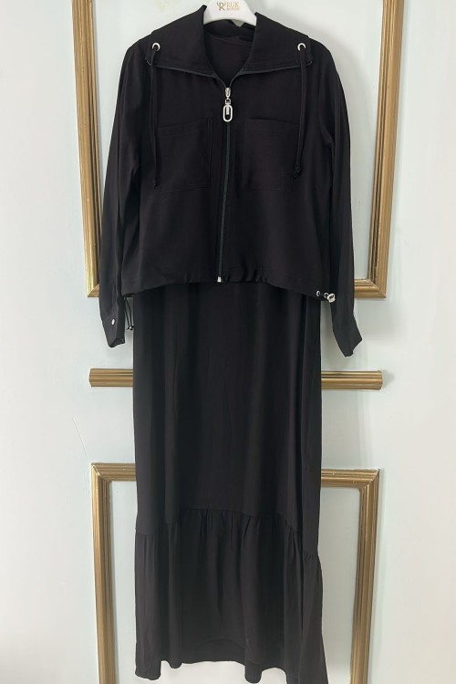 Jile Ceket Elbise  Siyah