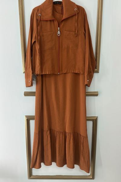 Jile Ceket Elbise  Kiremit