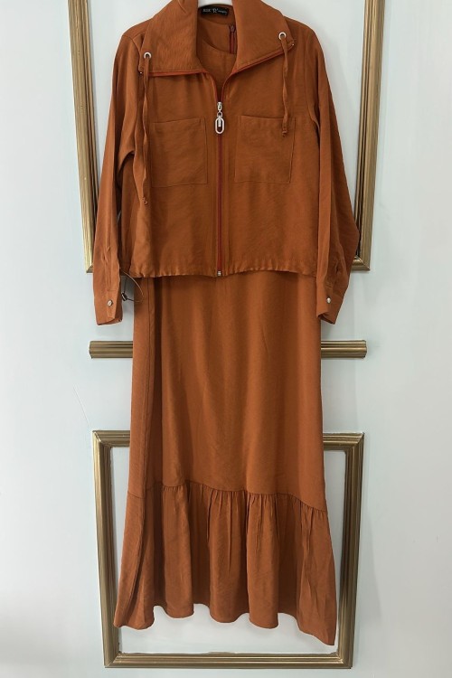 Jile Ceket Elbise  Kiremit