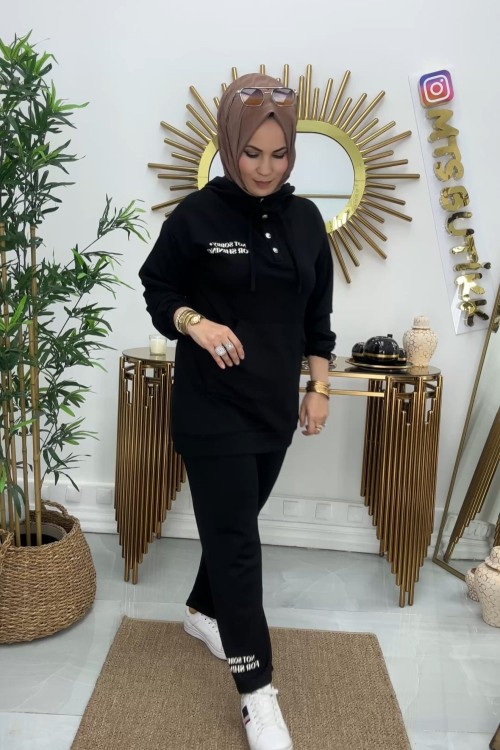 Kanguru Cepli Takım Siyah