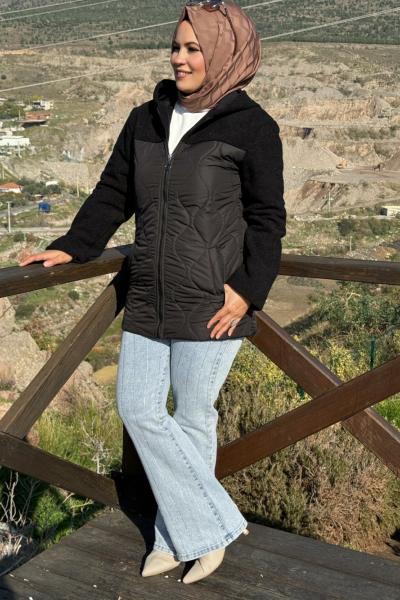 Kapitone Mont  Siyah