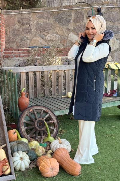 Kapitone Yelek  Lacivert