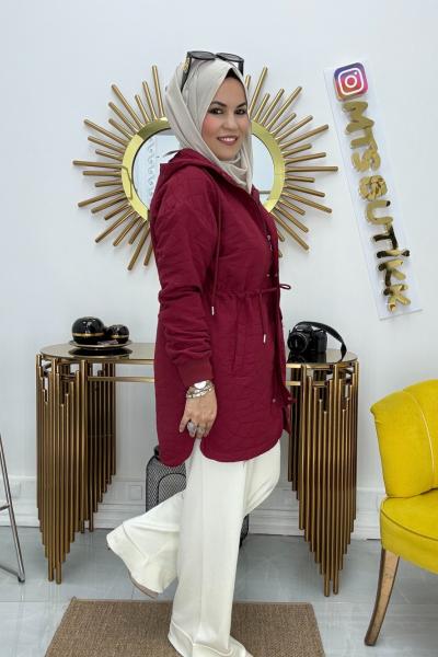 Kapşonlu Kap  Bordo