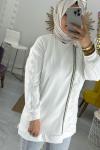 Kolu Güpürlü Tunik Beyaz