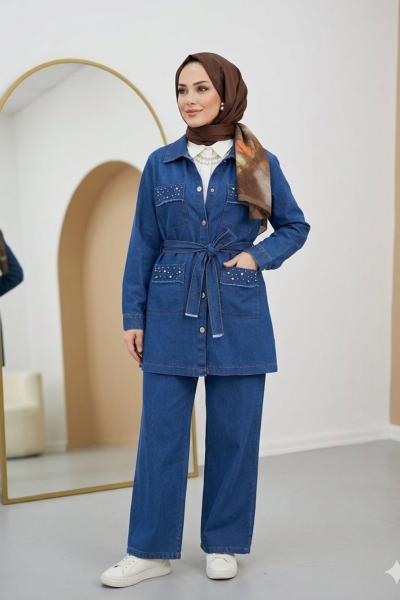 Kot Ceket Takım  Gök Mavi