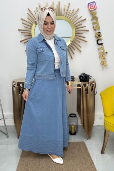 Kot Etekli Takım  Açık Mavi