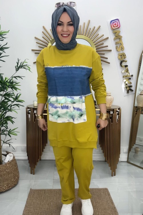 Kot Garnili Takım  Yağ Yeşili