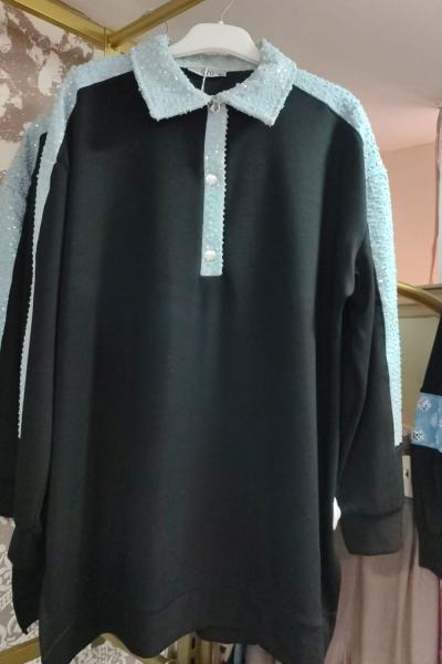 Kot Garnili Tunik  Siyah