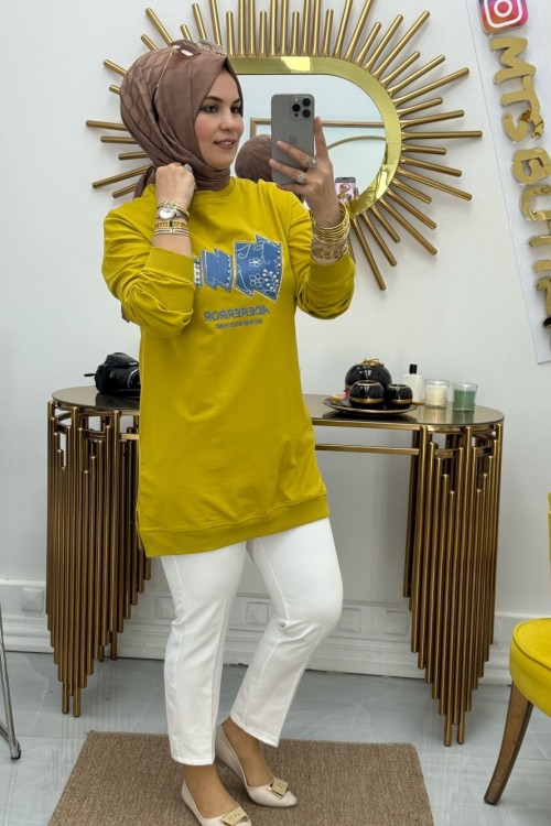 Kot Garnili Tunik  Yağ Yeşili