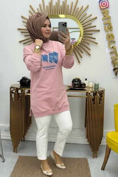 Kot Garnili Tunik  Pembe