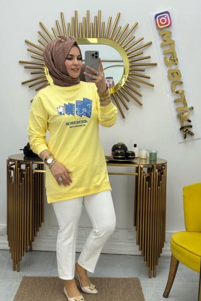 Kot Garnili Tunik  Sarı