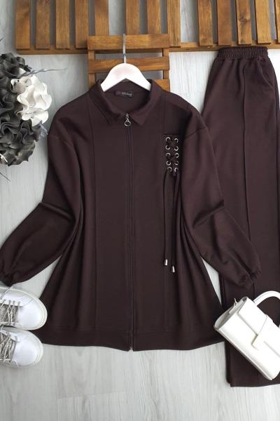 Kuş Gözü Takım  Kahverengi