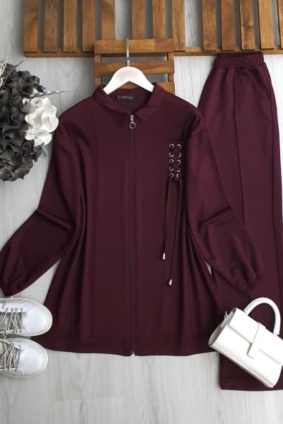 Kuş Gözü Takım  Bordo