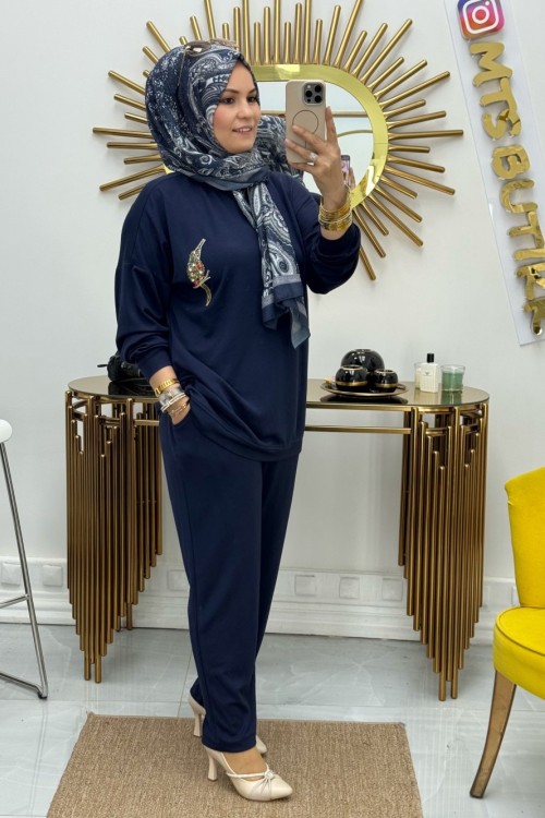 Kuşlu Takım  Lacivert