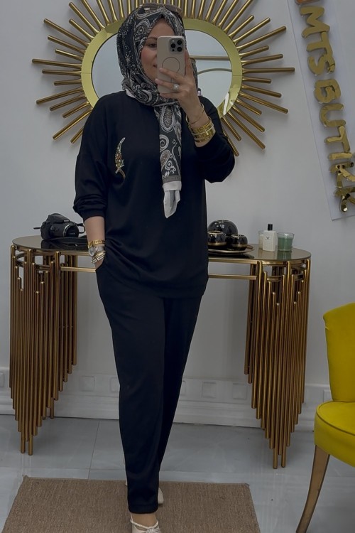 Kuşlu Takım  Siyah