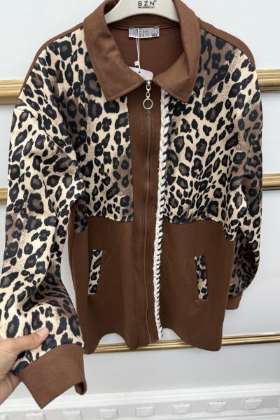 Leopar Desenli Kap Acı Kahve