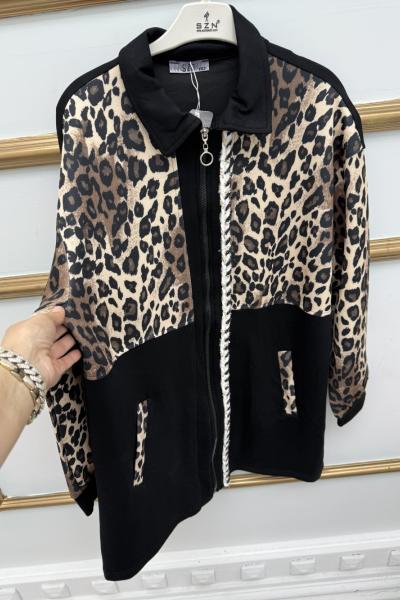 Leopar Desenli Kap Siyah