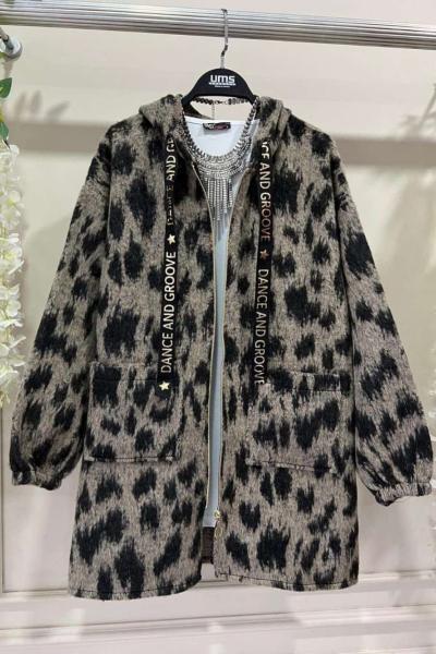 Leopar Kap Sütlü Kahve Kemik