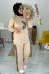 Leopar Şeritli Takım  Camel