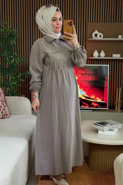 Leydi Elbise Puanne  Bej