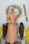 Luna Fırfır Detaylı Takım  Somon