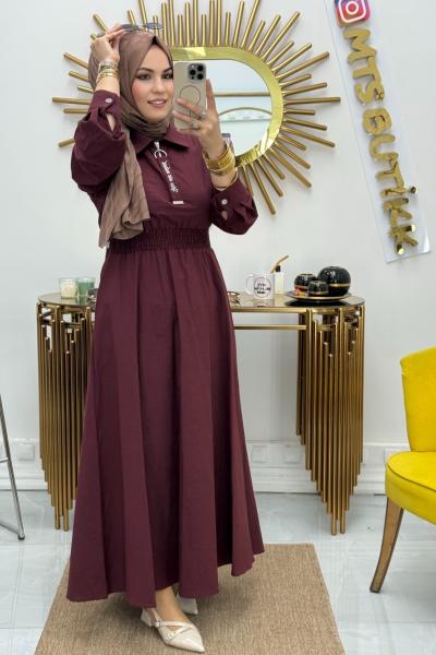 Marcha Gipeli Elbise  Bordo
