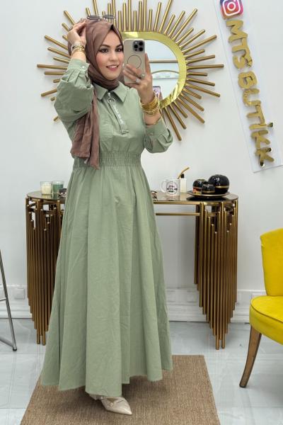 Marcha Gipeli Elbise  Mint Yeşili