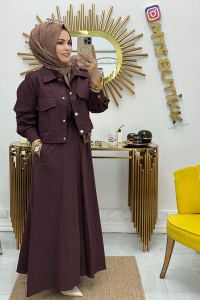 Marcha Jile Ceket Elbise  Mürdüm