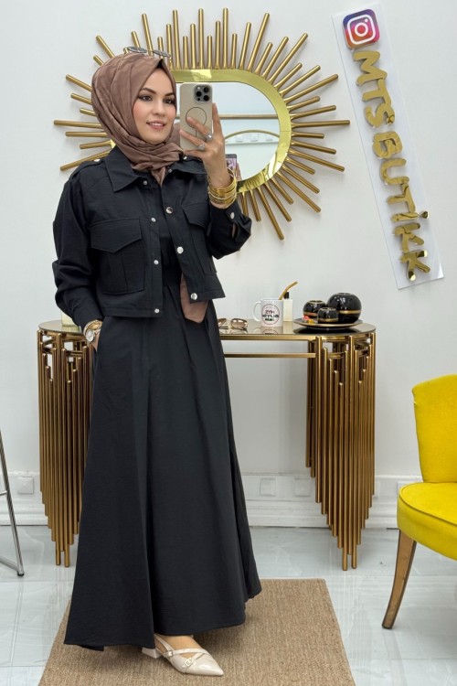 Marcha Jile Ceket Elbise  Siyah