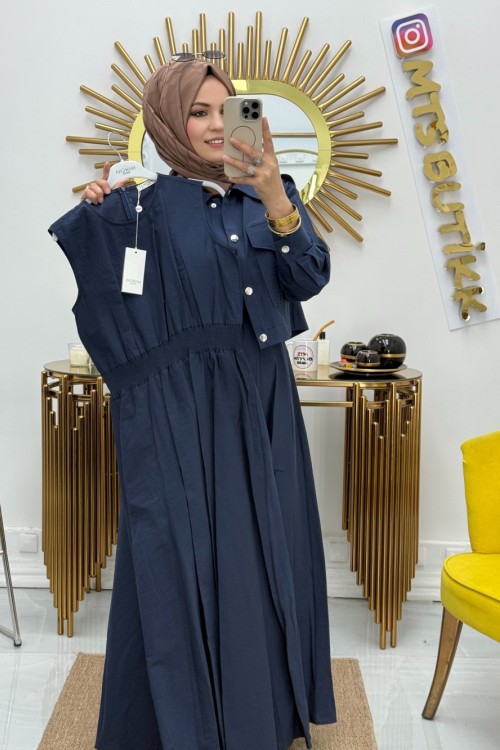 Marcha Jile Ceket Elbise  Lacivert