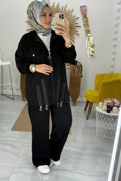 Missesse Fermuarlı Takım  Siyah