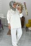 Missesse Fermuarlı Takım  Beyaz