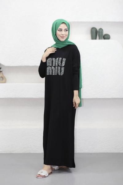 Miu Penye Elbise  Siyah