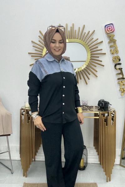 Omuz Fermuarlı Takım  Siyah