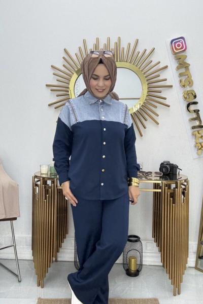 Omuz Fermuarlı Takım  Lacivert