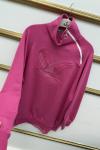 Omuz Fermuarlı Kuşlu  Tunik Fuşya