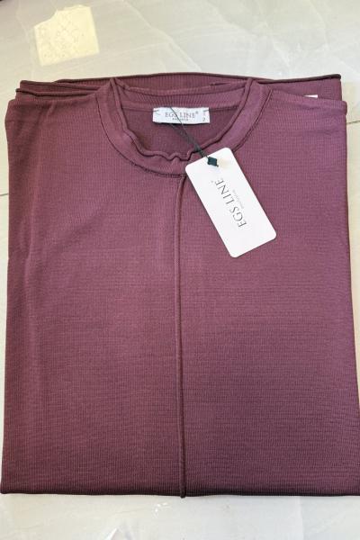 Önü Dikişli Merserize Kazak  Mürdüm