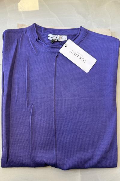 Önü Dikişli Merserize Kazak  Mor