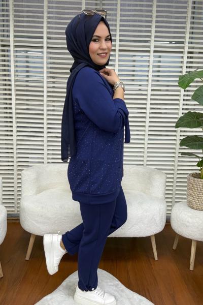 Paçası Taşlı Oyhso Takım  Lacivert