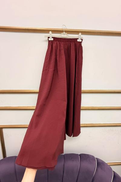 Pantolon Etek Cepli  Bordo