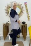 Patlı Çizgili Takım  Lacivert