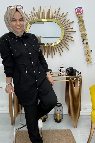 Pelerin Takım  Siyah